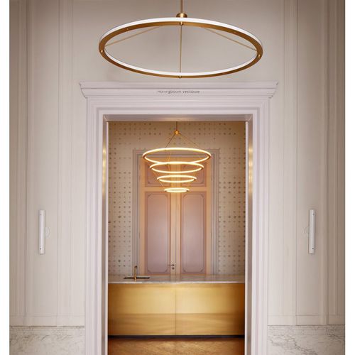 Lampada a sospensione - AL0157 HALO - Alan Mizrahi Lighting - in metallo / in acrilico / contemporanea