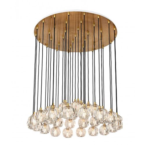 Lampadario contemporaneo - AM8122 BOULE SHOWER - Alan Mizrahi Lighting - in cristallo / in ottone / 1 livello
