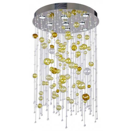 Lampadario contemporaneo - IQ2138 ORBIS CRYSTAL - Alan Mizrahi Lighting - in cristallo / in metallo / a cascata