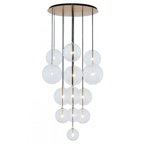 Lampadario contemporaneo - IQ8012 BILLIE CLUSTER - Alan Mizrahi Lighting - in vetro / in metallo / da 13 lampadine
