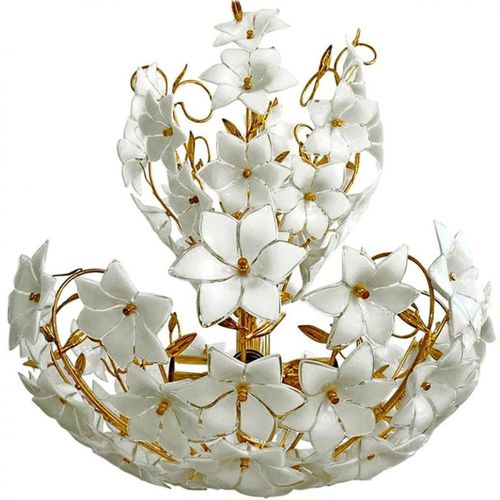 Lampadario contemporaneo - IQ2063 MONUMENTAL FLOWER - Alan Mizrahi Lighting - in vetro di Murano / in ottone / da 5 lampadine