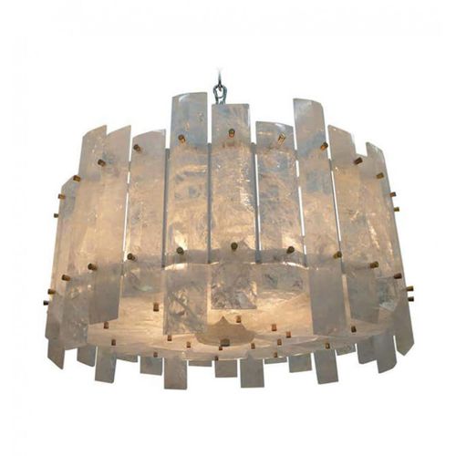Lampadario contemporaneo - IQ2148 ROCK CRYSTAL - Alan Mizrahi Lighting - in cristallo / in ottone / da 14 lampadine