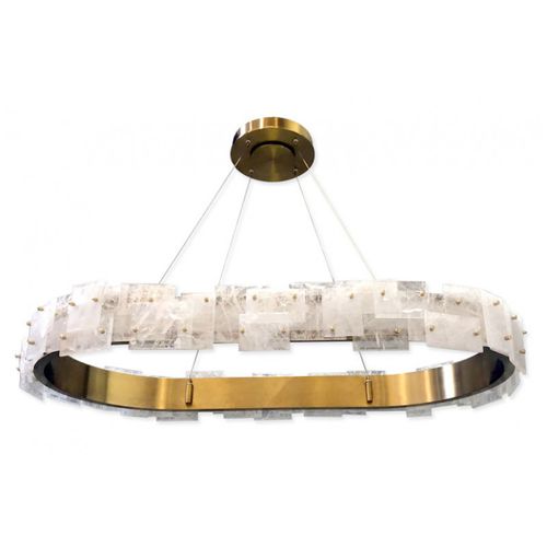 Lampadario contemporaneo - IQ2438 PETRA MILLE - Alan Mizrahi Lighting - in cristallo / in metallo / ad anelli