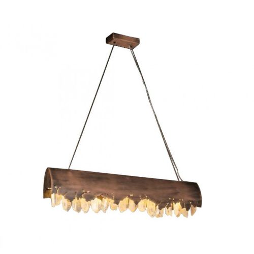 Lampadario contemporaneo - IQ396 KRITALLOS PENDANT - Alan Mizrahi Lighting - in cristallo / in metallo / con 2 punti luce