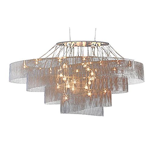 Lampadario contemporaneo - JK042 NEBULA ELLIPTICAL - Alan Mizrahi Lighting - in ottone / contract / alogeno