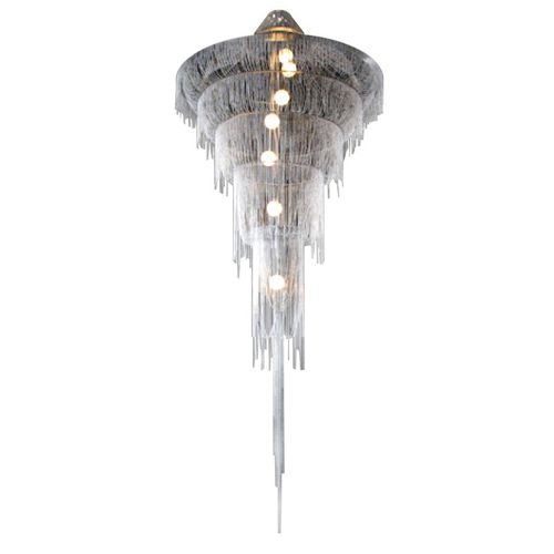 Lampadario contemporaneo - CHAIN049 DROPLET - Alan Mizrahi Lighting - in ottone / in acciaio inossidabile / a cascata