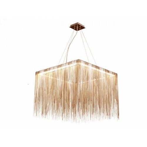 Lampadario contemporaneo - FS4021 FONTAINE SQUARE - Alan Mizrahi Lighting - in acciaio inossidabile / da 8 lampadine / contract