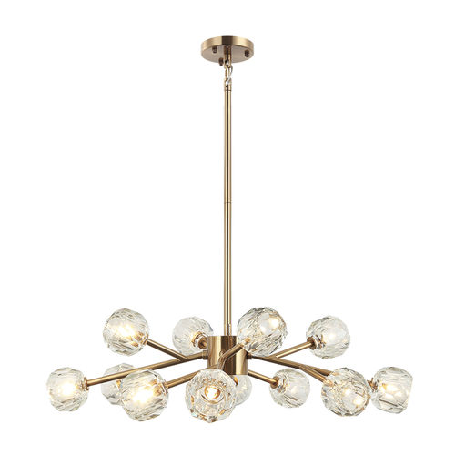 Lampadario Art Deco - IQ2170 ROSA - Alan Mizrahi Lighting - in cristallo / da 12 lampadine / 1 livello