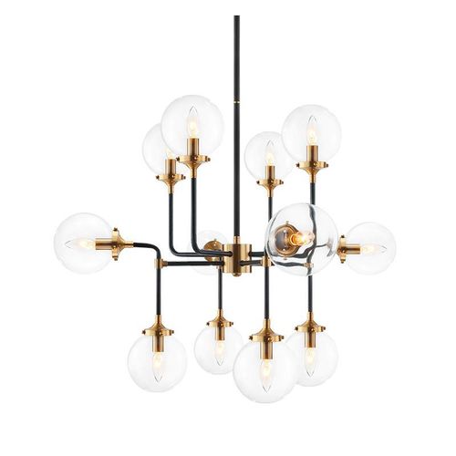 Lampadario vintage - IQ2176 PARTICLES - Alan Mizrahi Lighting - in vetro / in metallo / da 12 lampadine