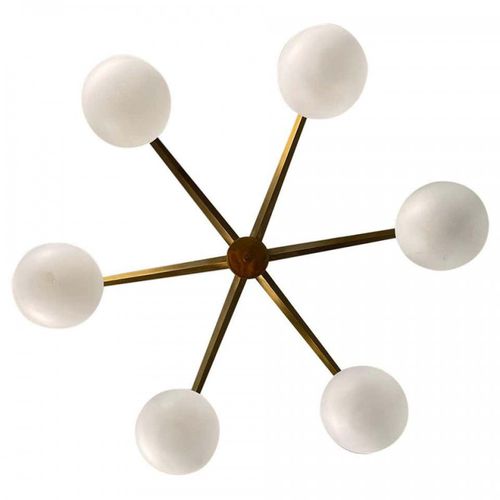 Lampadario Art Deco - IQ8068 ANGELO LELLI - Alan Mizrahi Lighting - in vetro / in metallo / da 6 lampadine