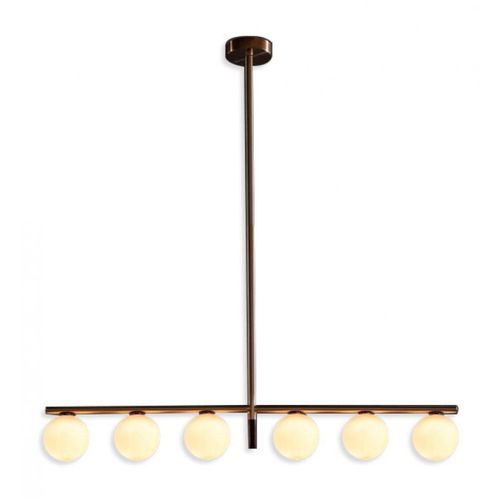 Lampadario vintage - IQ8450 DOMINIC GLOBE - Alan Mizrahi Lighting - in vetro / in metallo / da 6 lampadine