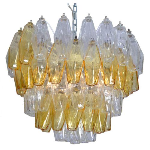 Lampadario stile veneziano - QZ6620 VENINI POLYHEDRAL - Alan Mizrahi Lighting - in acciaio inossidabile / in vetro / a cascata