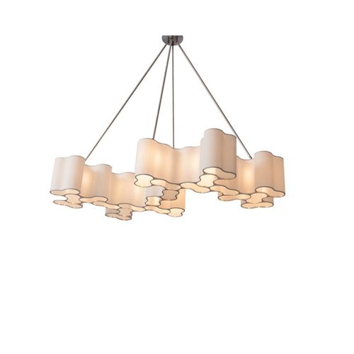 Lampadario Art Deco - IQ2104 BOA - Alan Mizrahi Lighting - in acciaio / 1 livello / a incandescenza