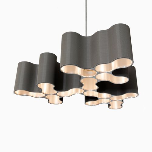 Lampadario Art Deco - IQ2105 MEDIUM SPIDER - Alan Mizrahi Lighting - in acciaio / in tessuto / 1 livello