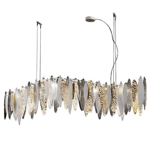 Lampadario Art Deco - IQ2116 ICE RAIN - Alan Mizrahi Lighting - in vetro / in metallo / da 12 lampadine
