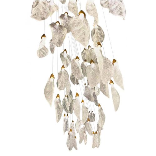 Lampadario classico - ALM220 HANGING LEAF PENDANT - Alan Mizrahi Lighting - in metallo / in vetro / a cascata