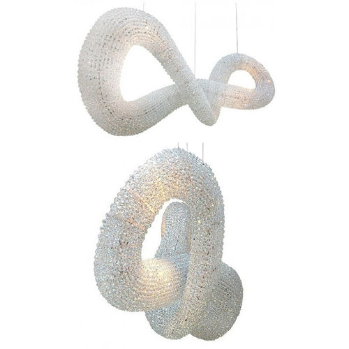 Lampadario contemporaneo - AM6109 VOYAGE TWISTED - Alan Mizrahi Lighting - in cristallo / in acciaio inossidabile / scultura