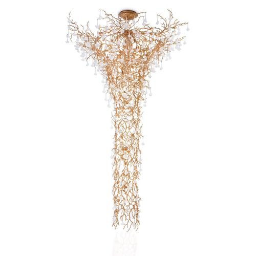 Colonna luminosa design originale - KA1917 CORAL FUNNEL - Alan Mizrahi Lighting - in ottone / in vetro / LED