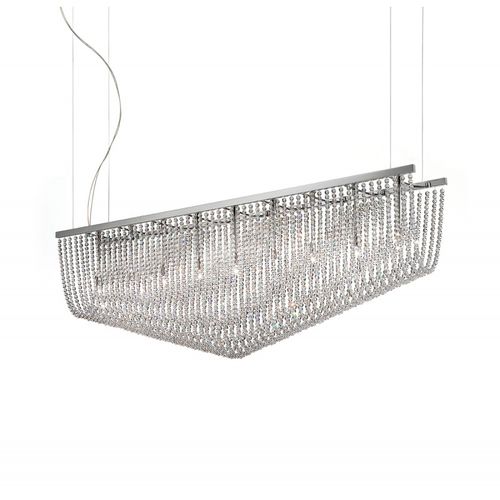 Lampadario contemporaneo - QZ0329 RAFT - Alan Mizrahi Lighting - in cristallo Swarovski® / in metallo / da 8 lampadine