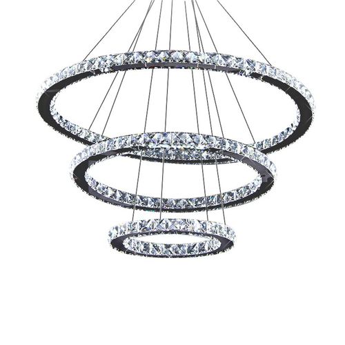 Lampadario contemporaneo - AM6123 CIRCLE - Alan Mizrahi Lighting - in cristallo / in acciaio inossidabile / contract