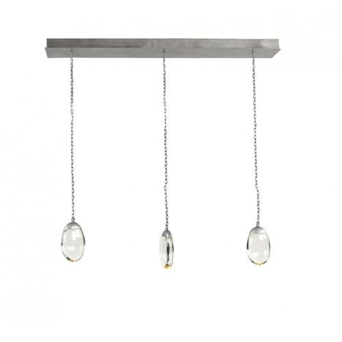Lampada a sospensione - KA1907 CELESTIAL PEBBLE LINEAR - Alan Mizrahi Lighting - in ferro / in vetro / contemporanea