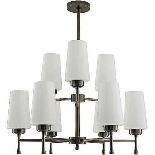 Lampadario classico - JR1996 SIGMUND - Alan Mizrahi Lighting - in vetro / in acciaio / da 9 lampadine