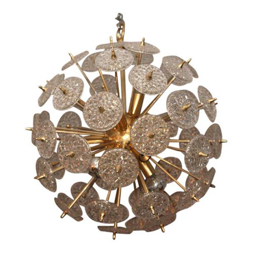 Lampadario stile veneziano - KA1306 BELGIAN SNOWFLAKE - Alan Mizrahi Lighting - in ottone / in vetro / da 10 lampadine