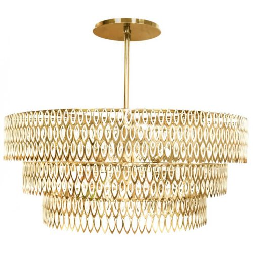 Lampadario Art Deco - IQ8057 PETAL - Alan Mizrahi Lighting - in acciaio laccato / a cascata / 3 livelli