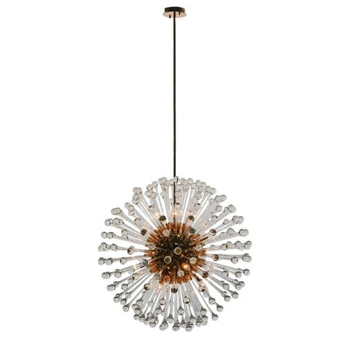 Lampadario Art Deco - IQ8185 SOPHIA SINGLE - Alan Mizrahi Lighting - in metallo / in vetro / da 9 lampadine
