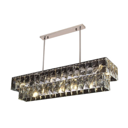 Lampadario contemporaneo - AM87312 THE EMERALD RCT - Alan Mizrahi Lighting - in cristallo / in ottone / rettangolare