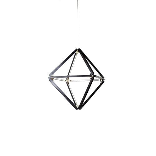 Lampadario contemporaneo - KA1816 DIAMOND - Alan Mizrahi Lighting - in ottone / in legno / geometrico