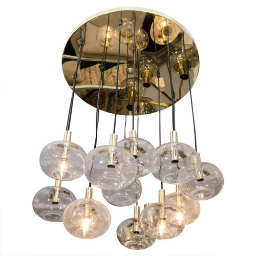 Lampadario contemporaneo - KA1872 SUSPENDED GLOBES - Alan Mizrahi Lighting - in vetro / in ottone / con diffusori sferici