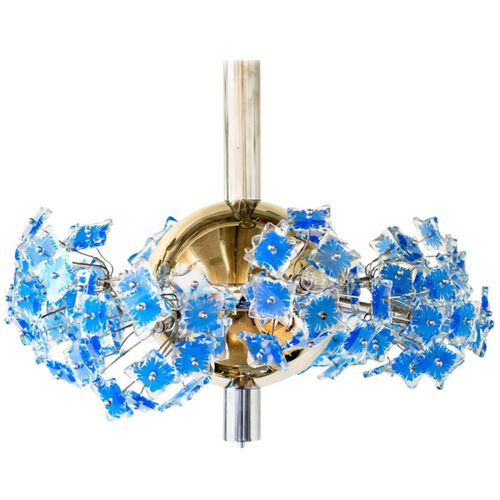 Lampadario contemporaneo - KA1838 FONTANA ARTE - Alan Mizrahi Lighting - in vetro / in ottone / da 8 lampadine