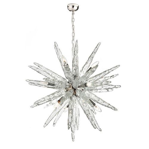 Lampadario design originale - KA1191 ICE - Alan Mizrahi Lighting - in vetro di Murano / in ottone / da 8 lampadine