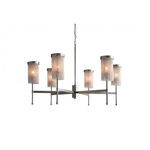 Lampadario contemporaneo - KA1933 STEM - Alan Mizrahi Lighting - in vetro / in acciaio inossidabile / da 6 lampadine