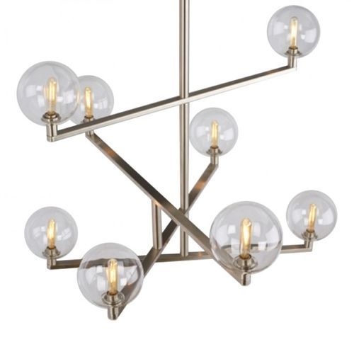 Lampadario contemporaneo - JR2004 GAMBIT - Alan Mizrahi Lighting - in vetro / in ottone / a candelabro