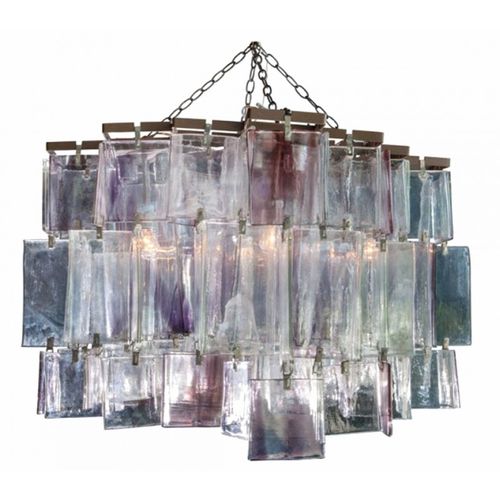 Lampadario stile veneziano - SJ2050 AMETHYST 1980’S - Alan Mizrahi Lighting - in vetro di Murano / in vetro soffiato / in metallo