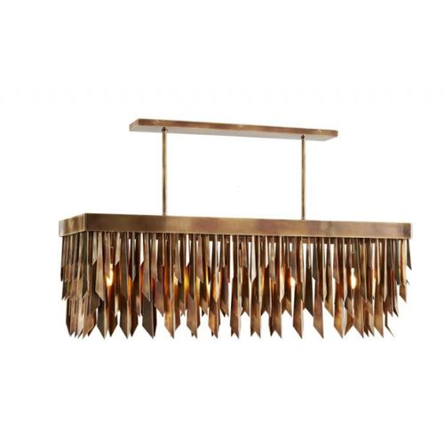 Lampadario Art Deco - AM6825 WALDORF RECTANGULAR - Alan Mizrahi Lighting - in vetro / da 5 lampadine / contract