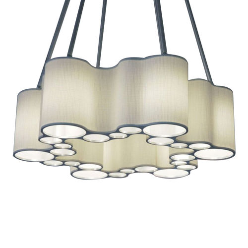 Lampadario Art Deco - KA1860 CUMULUS - Alan Mizrahi Lighting - in acciaio / in tessuto / contract