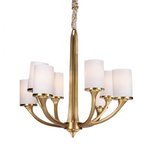 Lampadario classico - AM8114Q FLAIR - Alan Mizrahi Lighting - in vetro / in rame / contract