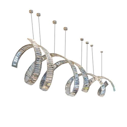 Lampadario contemporaneo - AM2822 SWIRL LUXURY - Alan Mizrahi Lighting - in acciaio / in cristallo / contract