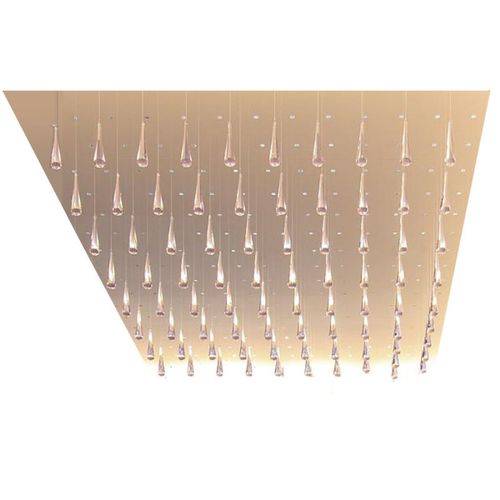 Lampadario contemporaneo - AM9060 RAIN DROP SMOOTH - Alan Mizrahi Lighting - in acciaio / in vetro soffiato / contract