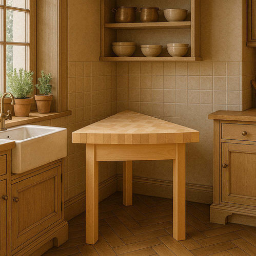 Tavolo contemporaneo - La table triangulaire - Chabret - in legno / in legno massiccio / con supporto in legno massiccio