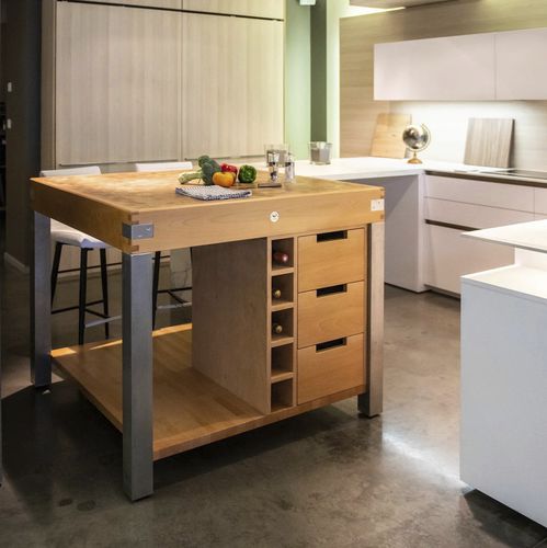Elemento da cucina a libera installazione - Pro - Chabret - ceppo / con cassetti