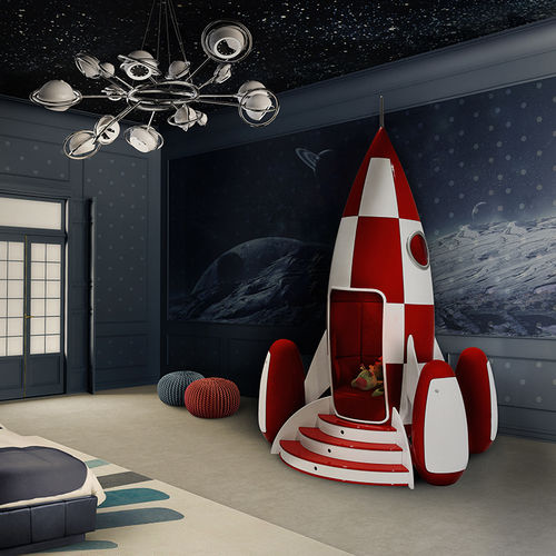 Poltrona design originale - ROCKY ROCKET - Circu - in velluto / in fibra di vetro / per bambini