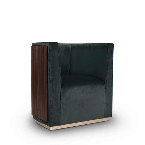 Poltrona moderna - GRACE  - Essential Home - in velluto / in ebano / imbottita