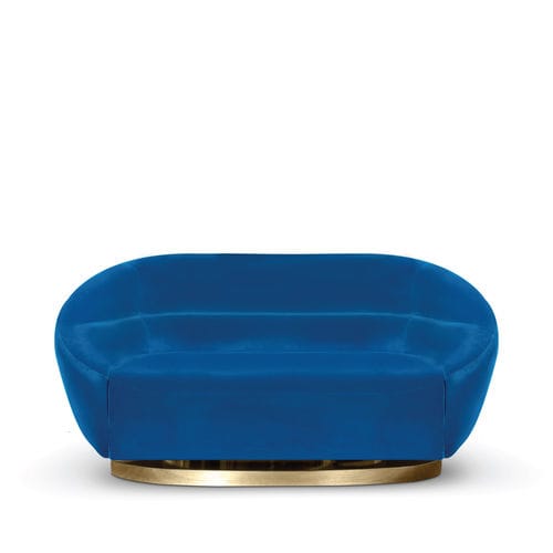 Divano moderno - MANSFIELD  - Essential Home - in velluto / con braccioli / blu