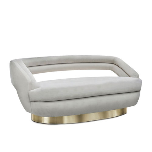 Divano moderno - RUSSEL - Essential Home - in velluto / con braccioli / grigio