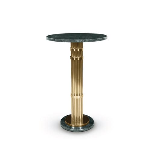 Tavolo alto contemporaneo - JANIS - Essential Home - in marmo / con supporto in ottone lucido / con supporto in marmo