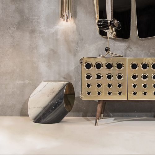 Tavolo d'appoggio moderno - JACOBSEN - Essential Home - in ottone lucidato / in ottone spazzolato / in marmo